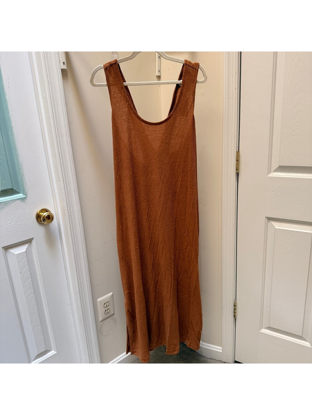 NWT Old Navy XL Rust Ribbed Sleeveless Crisscross Midi Dress | Size XL